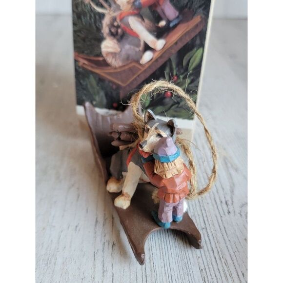 Hallmark 1995 fetching the firewood folk art ornament Xmas - Picture 3 of 7